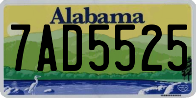 AL license plate 7AD5525