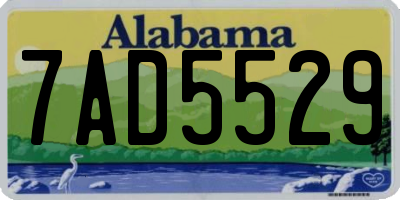 AL license plate 7AD5529