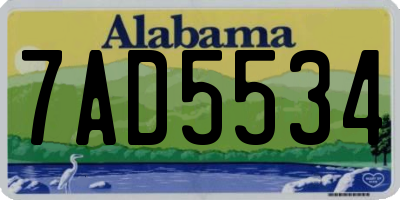 AL license plate 7AD5534