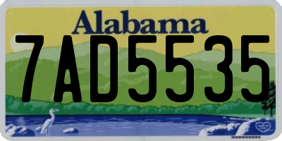 AL license plate 7AD5535