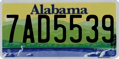 AL license plate 7AD5539