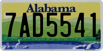 AL license plate 7AD5541