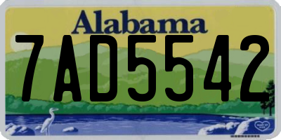 AL license plate 7AD5542