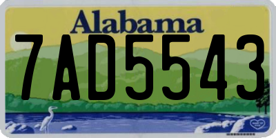 AL license plate 7AD5543