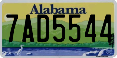AL license plate 7AD5544