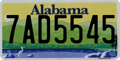 AL license plate 7AD5545