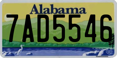 AL license plate 7AD5546