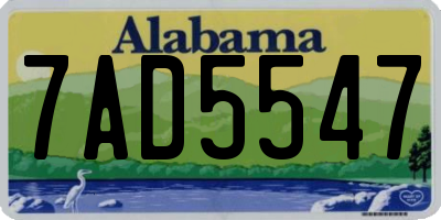 AL license plate 7AD5547