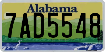 AL license plate 7AD5548