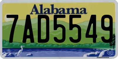 AL license plate 7AD5549