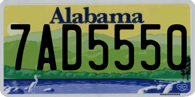 AL license plate 7AD5550