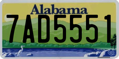AL license plate 7AD5551