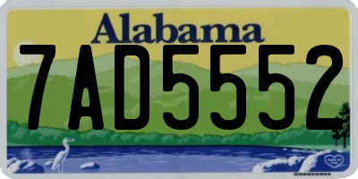 AL license plate 7AD5552