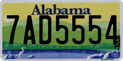 AL license plate 7AD5554