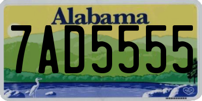 AL license plate 7AD5555