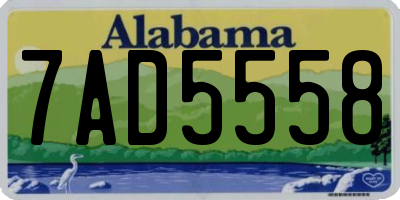 AL license plate 7AD5558
