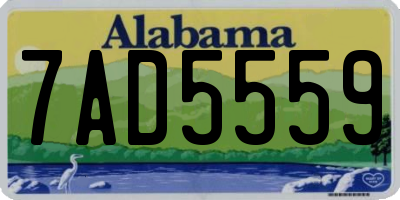 AL license plate 7AD5559