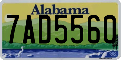 AL license plate 7AD5560