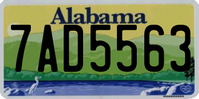 AL license plate 7AD5563