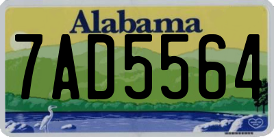AL license plate 7AD5564