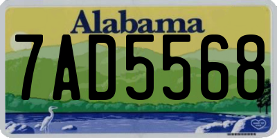 AL license plate 7AD5568