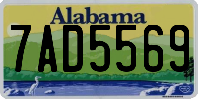 AL license plate 7AD5569