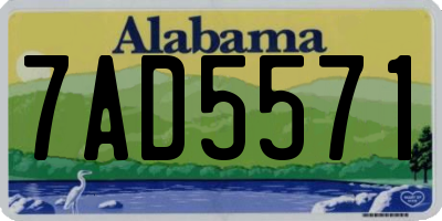 AL license plate 7AD5571