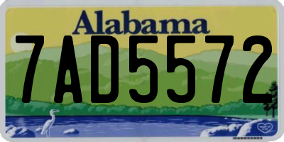 AL license plate 7AD5572