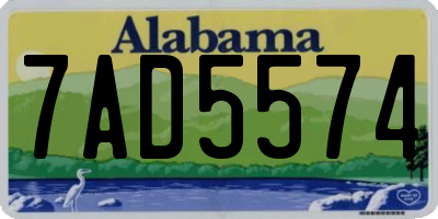 AL license plate 7AD5574