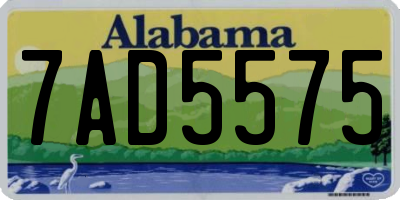 AL license plate 7AD5575