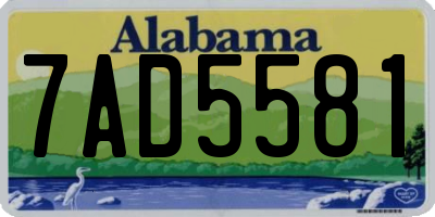 AL license plate 7AD5581