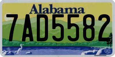 AL license plate 7AD5582