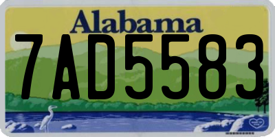 AL license plate 7AD5583