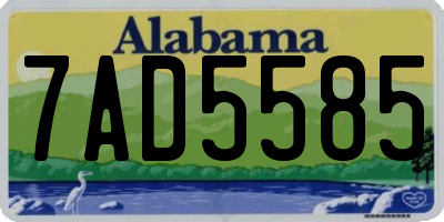 AL license plate 7AD5585