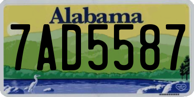 AL license plate 7AD5587