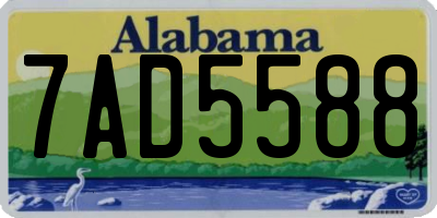 AL license plate 7AD5588