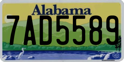 AL license plate 7AD5589