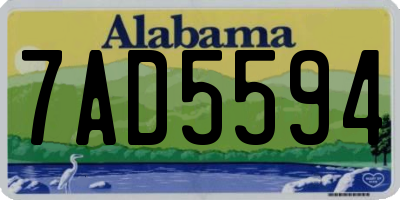 AL license plate 7AD5594