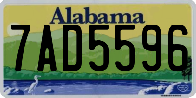AL license plate 7AD5596