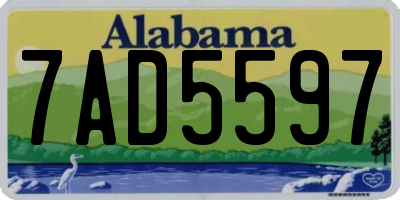 AL license plate 7AD5597