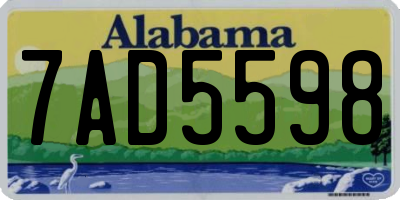 AL license plate 7AD5598