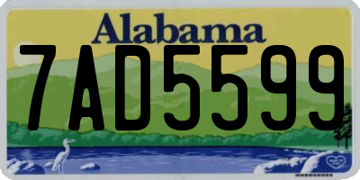 AL license plate 7AD5599