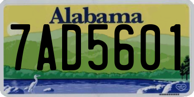 AL license plate 7AD5601
