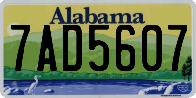 AL license plate 7AD5607