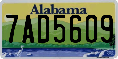 AL license plate 7AD5609