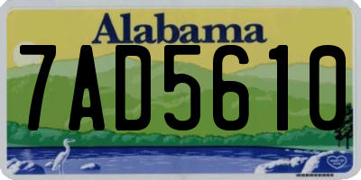 AL license plate 7AD5610