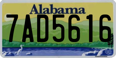 AL license plate 7AD5616