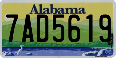 AL license plate 7AD5619