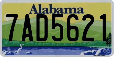 AL license plate 7AD5621