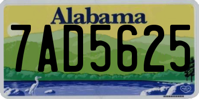 AL license plate 7AD5625